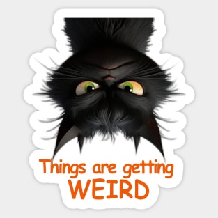 Angus the Cat - Things are Getting Weird Sticker